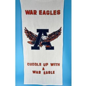80s Auburn University War Eagle beach towel 1980s vintage